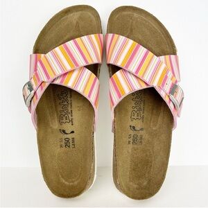 Birkenstock Birki's Santos Stripe Criss Cross Birko-Flor Boho Sandals EU 39